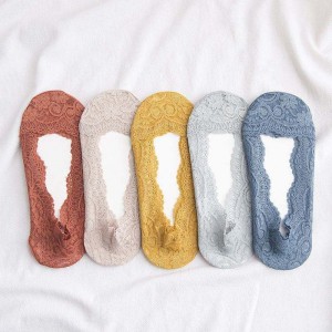 薄い靴下浅い口通気性シリコンアンチスキドレース目に見えないボートソックス女性\\\\ \'s socks